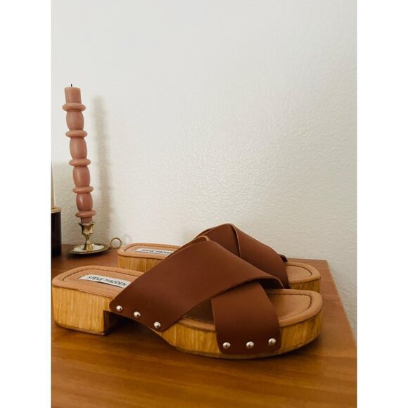 NWOT Steve Madden Wooden Open Toe Sandle Sz 10 - Picture 7 of 7